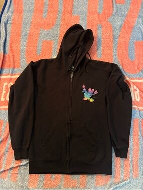Disney Parks Mickey Mouse Rock N Roller Coaster Full Zip Hoodie Small